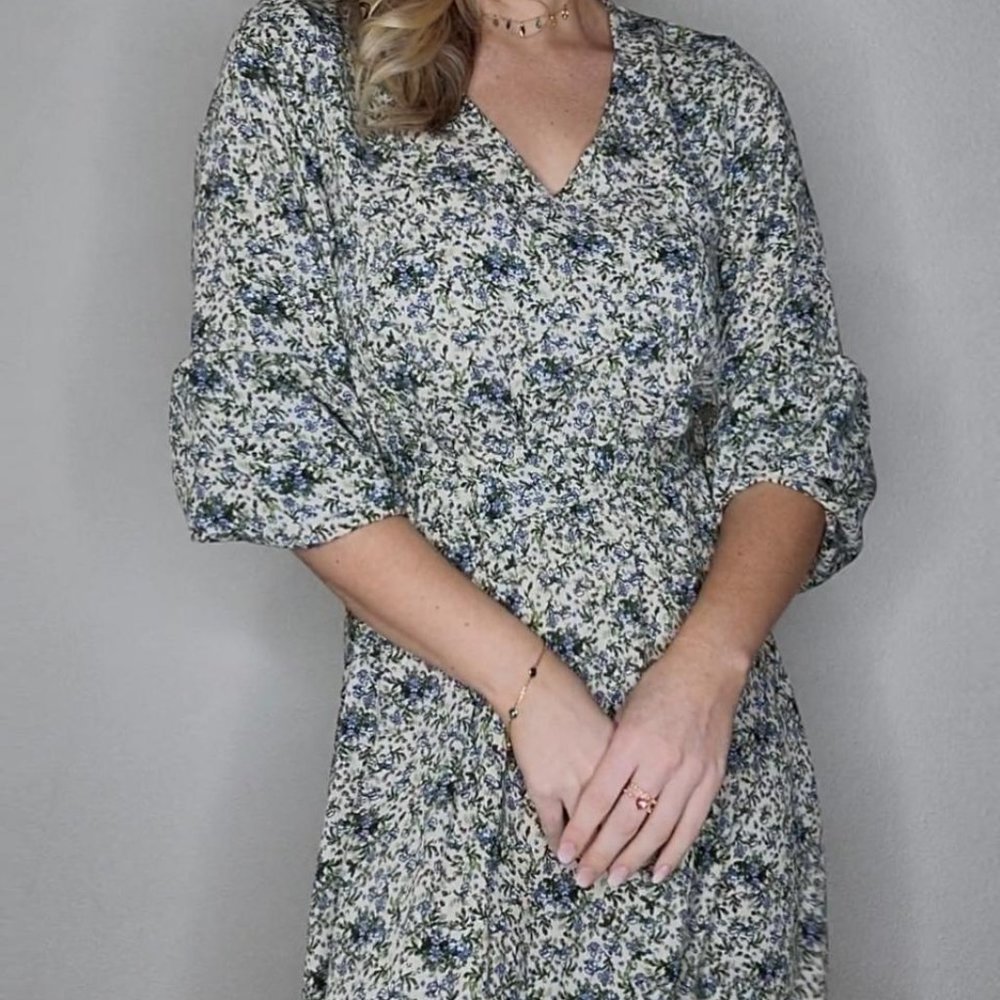 Long Summer Dress with Floral Print